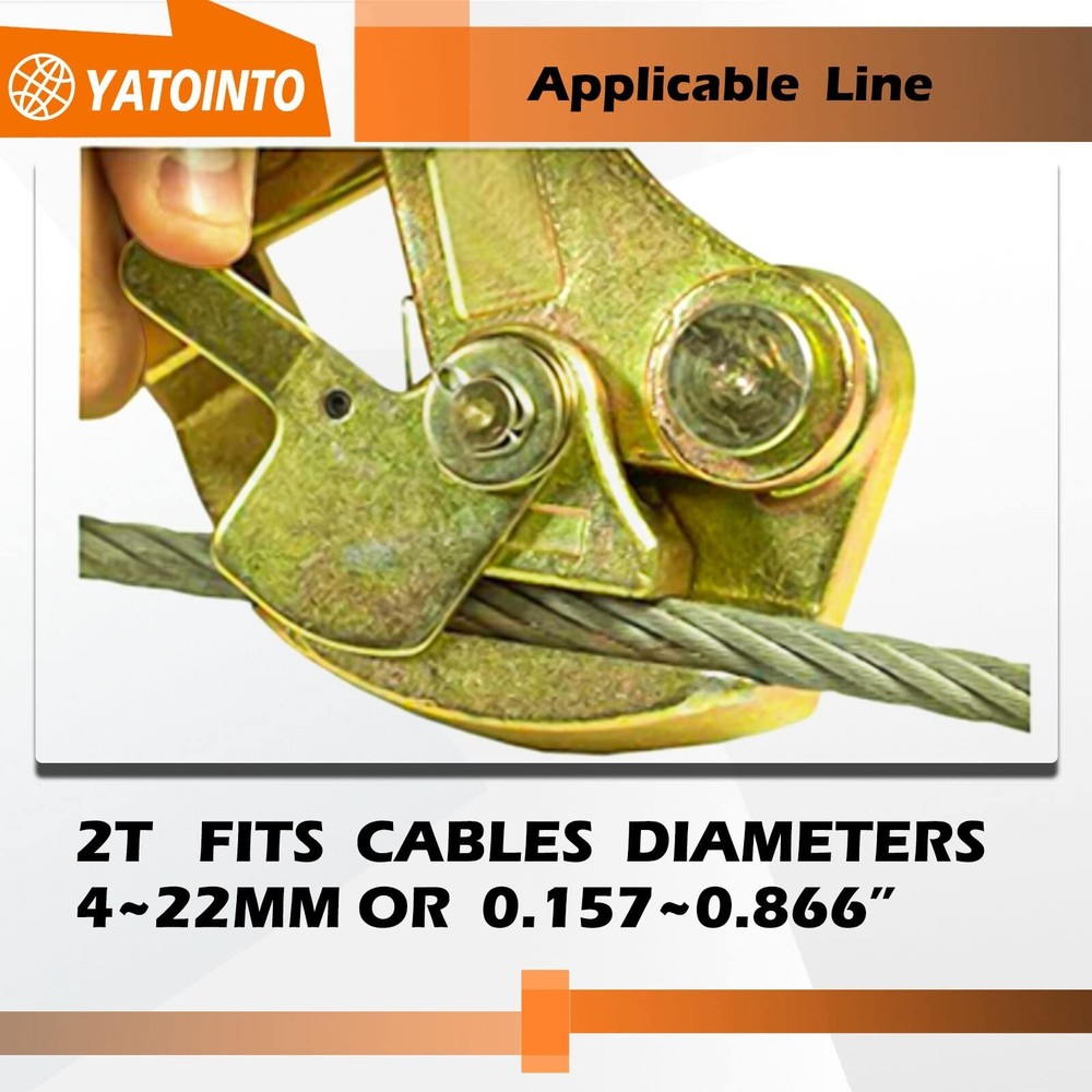 Cable Grip Steel Wire Puller 2 Ton, Cable Puller Tool for 4-22 mm Wire Rope