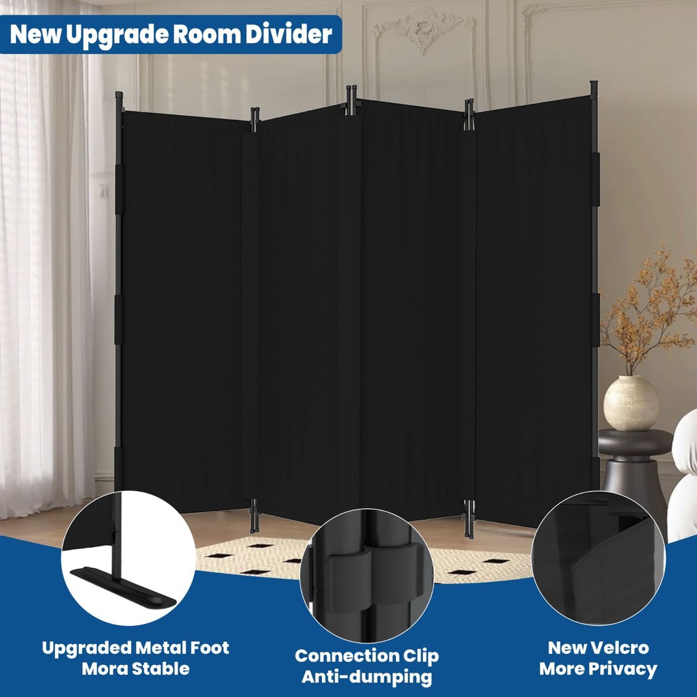 4 Panel Room Divider Folding Privacy Portable Wall Partition Screen For Home