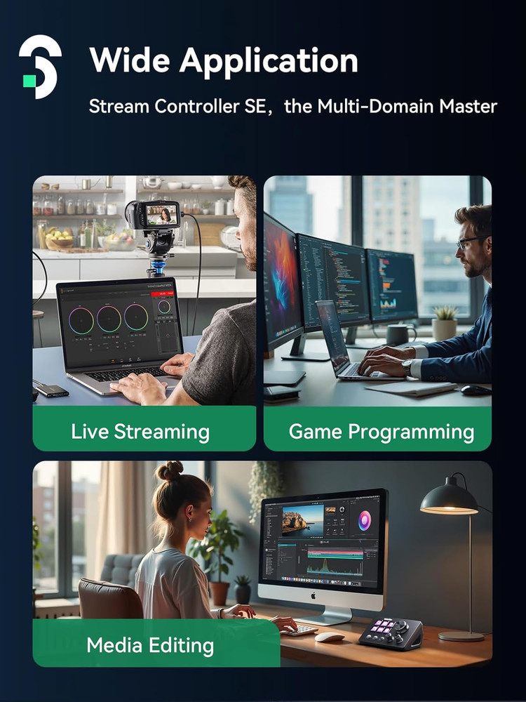 Stream Controller SE Stream Control Deck with 6 Customizable LCD Macro Keys t...
