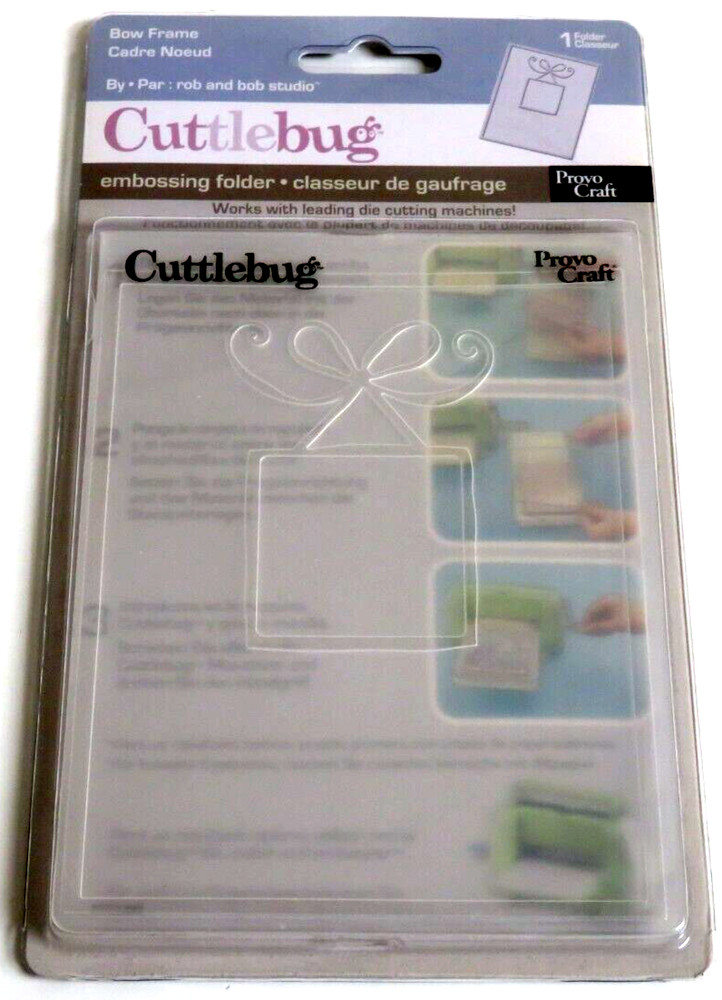 NEW Cuttlebug BOW FRAME EMBOSSING FOLDER Photo Frame Gift/Present Background