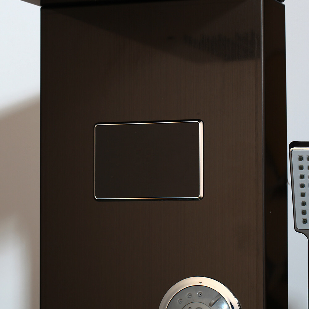 Bathroom Brushed Black LED Wall Mount Display Massage Jets Shower Panel