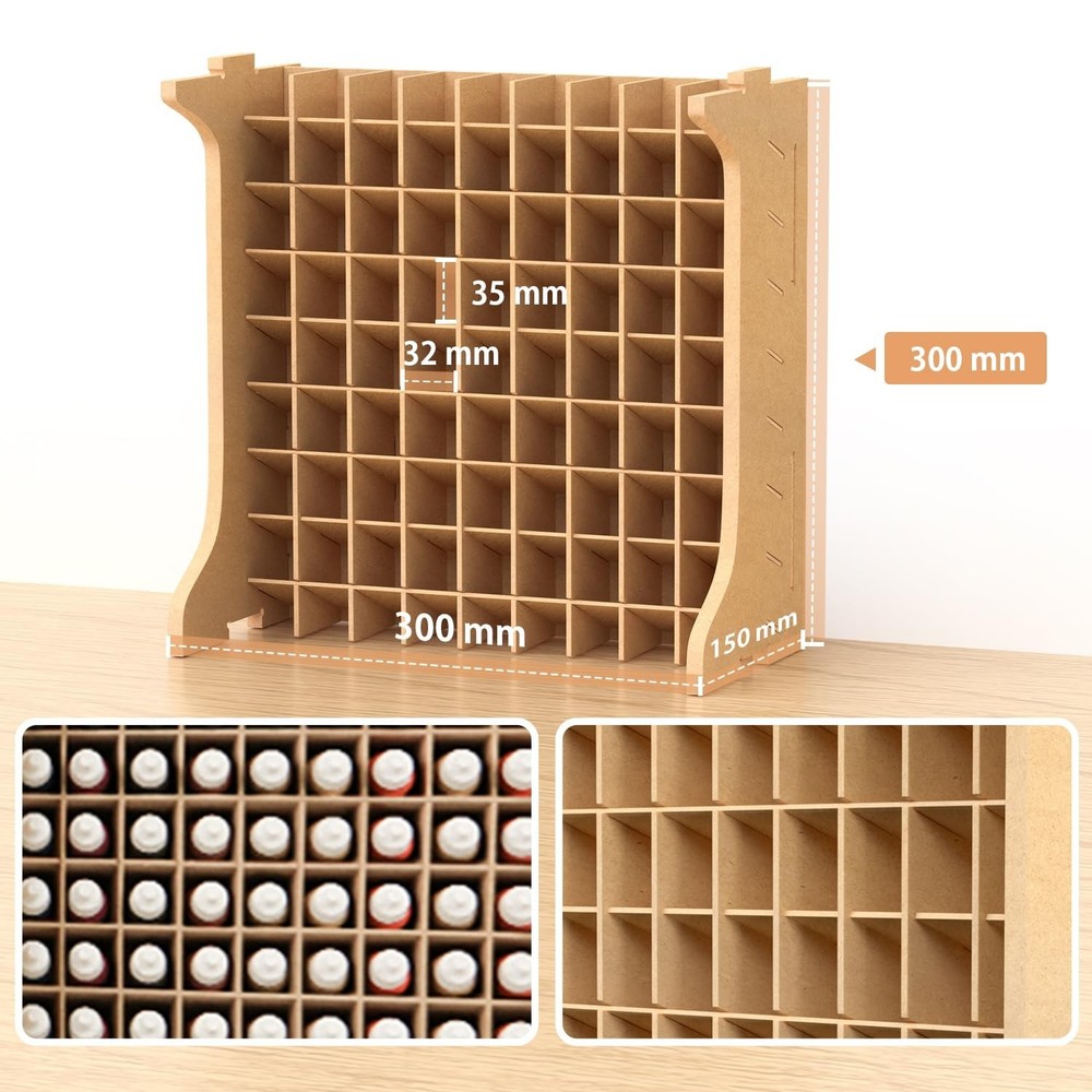 Large Capacity Plastic Model Tool Storage Paint Rack - Holds 72 Pieces, Compa...