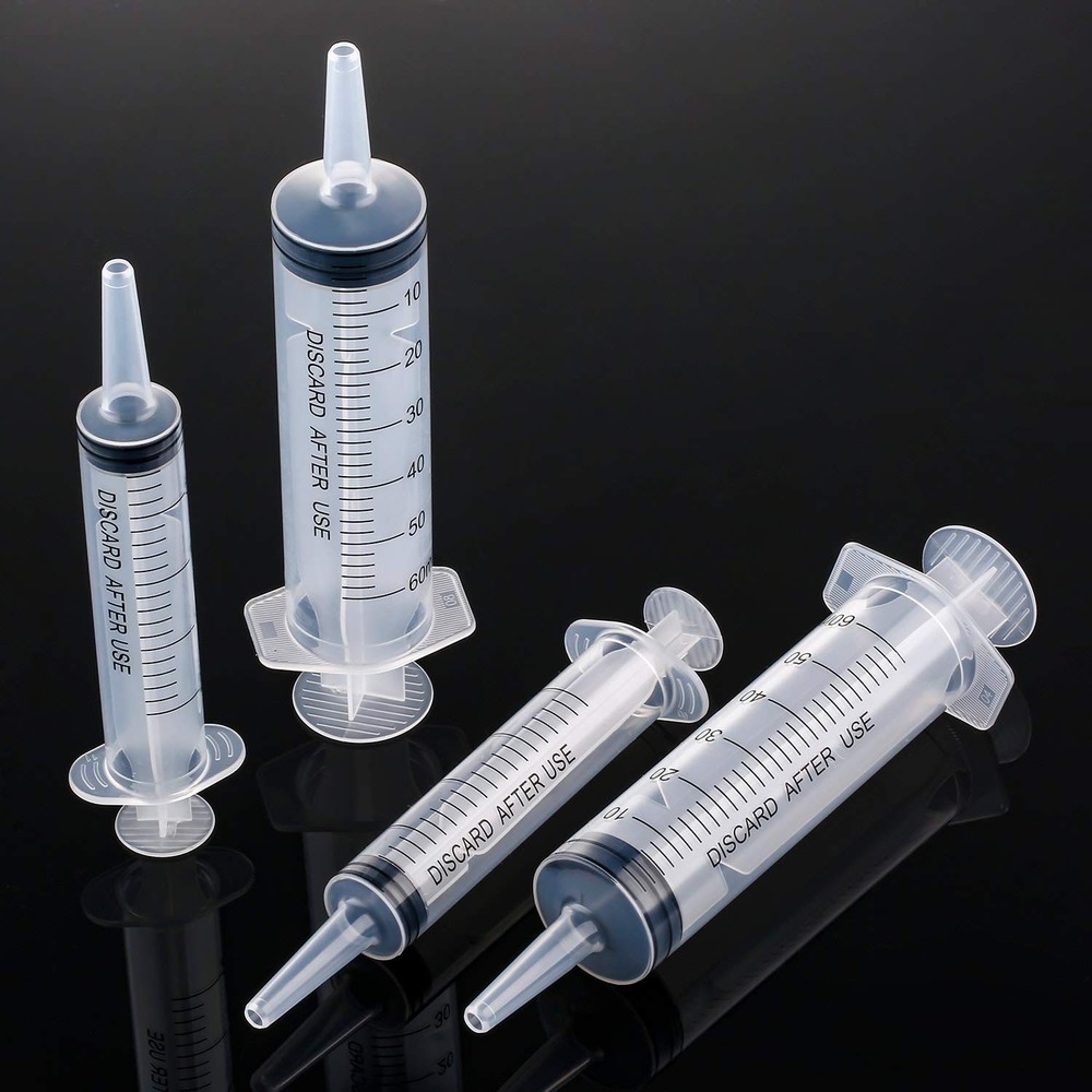 Frienda Large Plastic Syringe 4 Pack Measuring Syringe Tools Dispensing Multiple