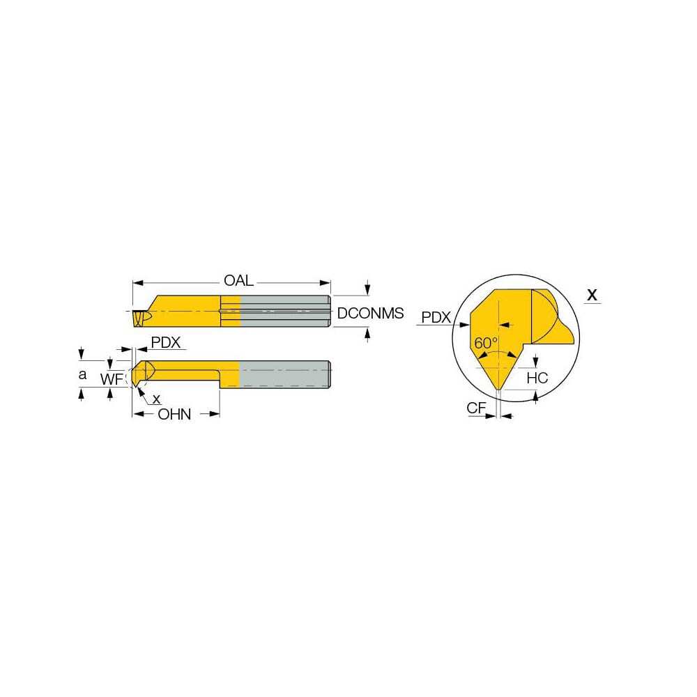 Iscar 15mm Cutting Depth, 7mm Diam, Internal Thread, Solid Carbide, Single Po...