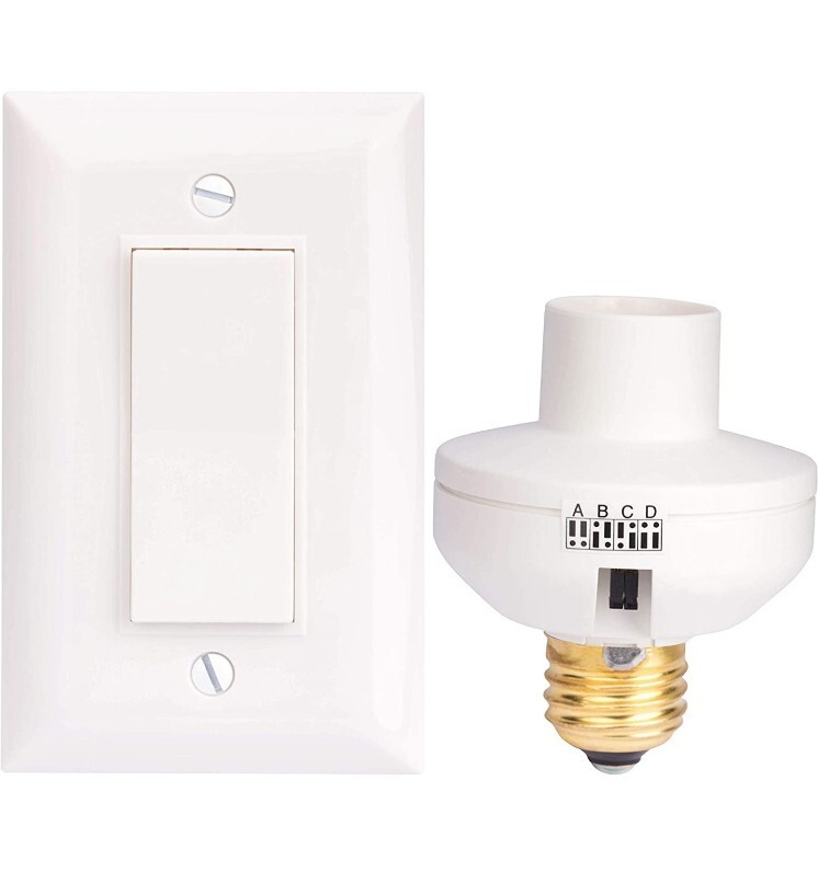 EASY Wireless Remote Control Light Switch + Socket Cap Turns On & Off 4 Channels