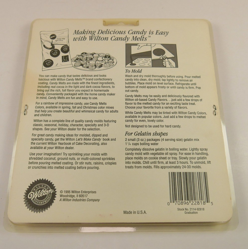 Graduation Candy Mold Wilton use with Candy Melts New