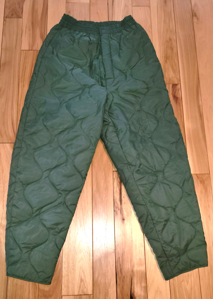 FLYER'S TROUSER LINERS MEDIUM QUILTED GREEN CWU-9/P NICE 1982 NOS