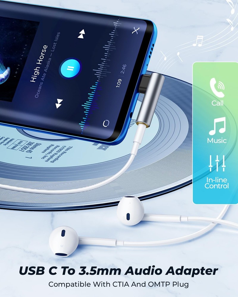 [2 Pack] USB C To 3.5mm Audio Adapter, Type C Female 2 PACK