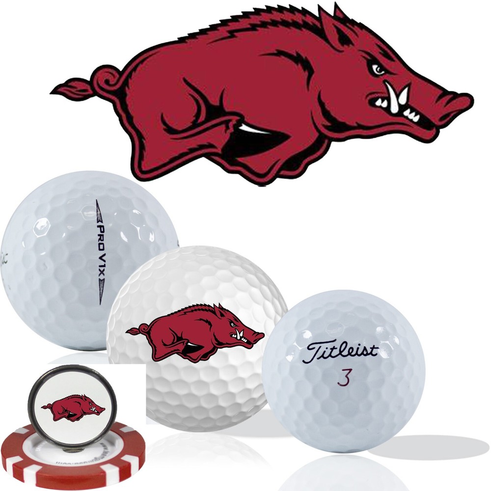 NCAA Arkansas Razorbacks • Golf Balls 12 pack • Titleist ProV1X • Refinished