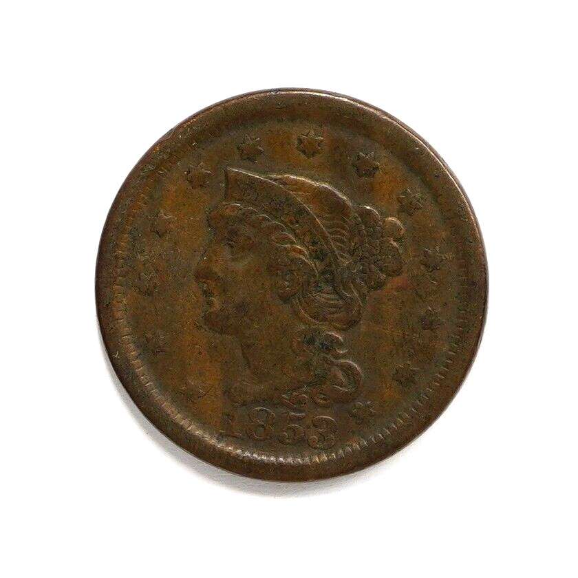 1853 Braided Hair Large Cent