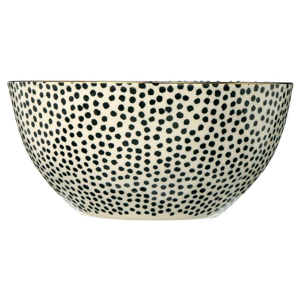 Thyme & Table TT0061 Dinnerware Black & White Medallion Stoneware, 12 Piece Set