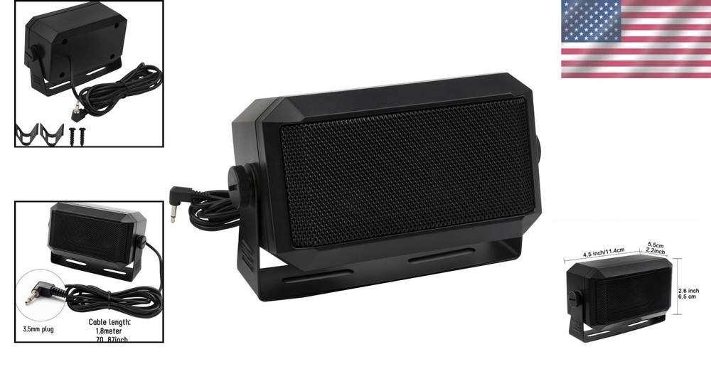 Compact 5W External Communications Speaker for CB & Scanners - Durable Metal
