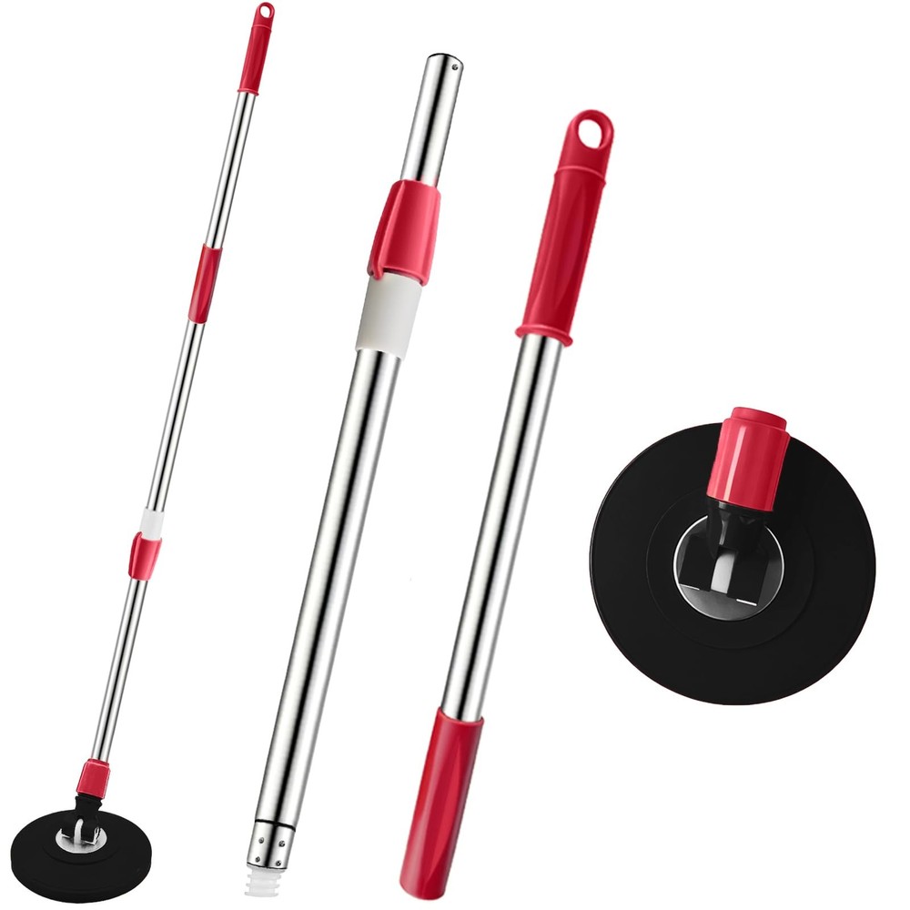 Spin Mop Handle 360 Degree Spin Mop Pole Handle Rotating Telescopic Stick for...