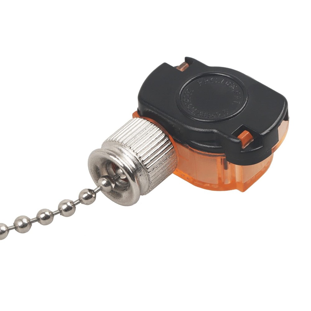 Ceiling Fan Light Switch, E87438 Lamp Switch with 11" Beaded Pull Silver