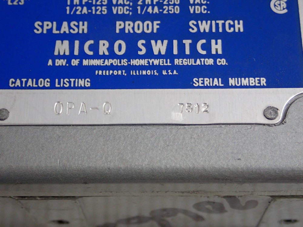 MICRO SWITCH OPA-Q SPLASH PROOF SWITCH