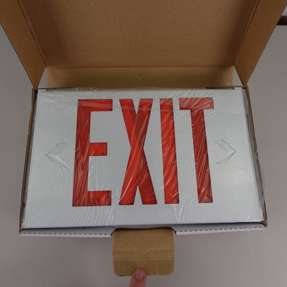 Howard Lighting HL02052BRW Exit Sign Single/Double Sided Red Letters White Case