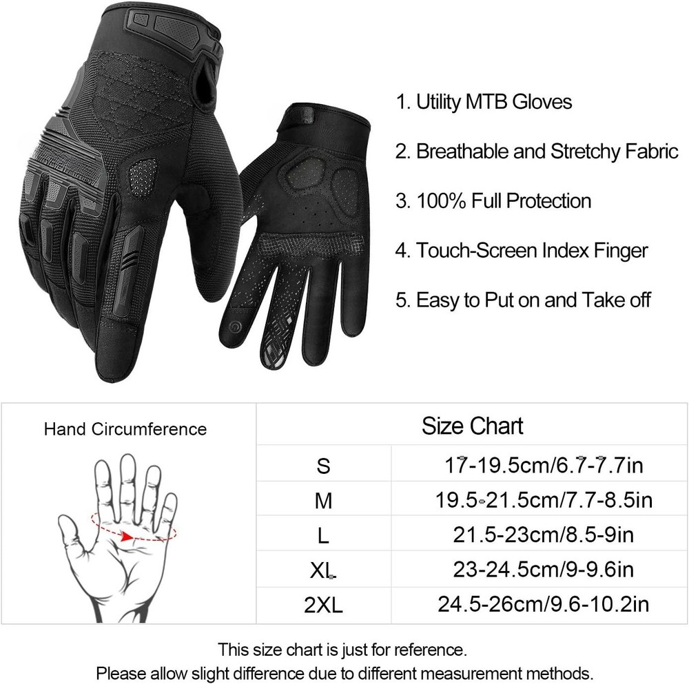 Mountain bike gloves, touchscreen-enabled design