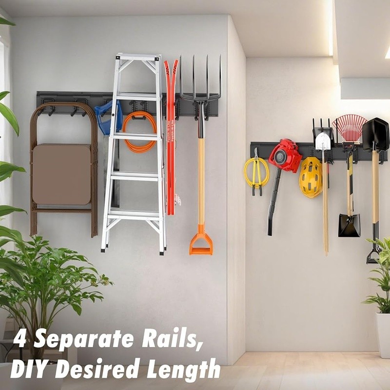 Heavy Duty Adjustable Tool Storage Rack Garage Wall Hooks Space Saving Organizer