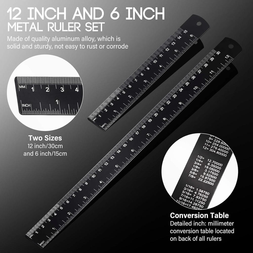10 Pieces 12 Inch Architectural Scale Ruler Aluminum Triangular Engineering Rule