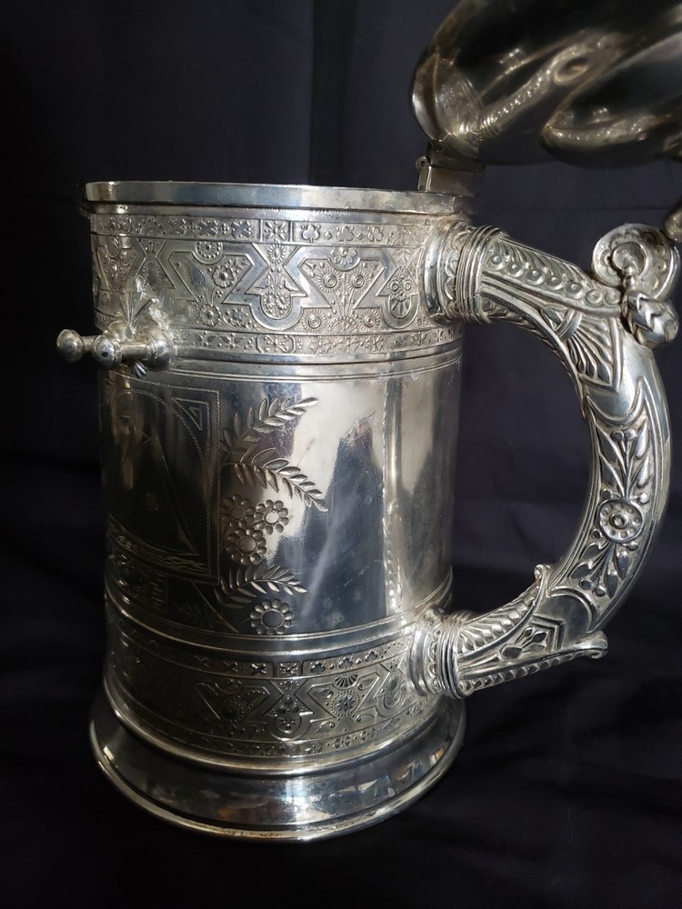 Simpson Hall Miller Quadruple Silverplate Tilting Pitcher + Stand