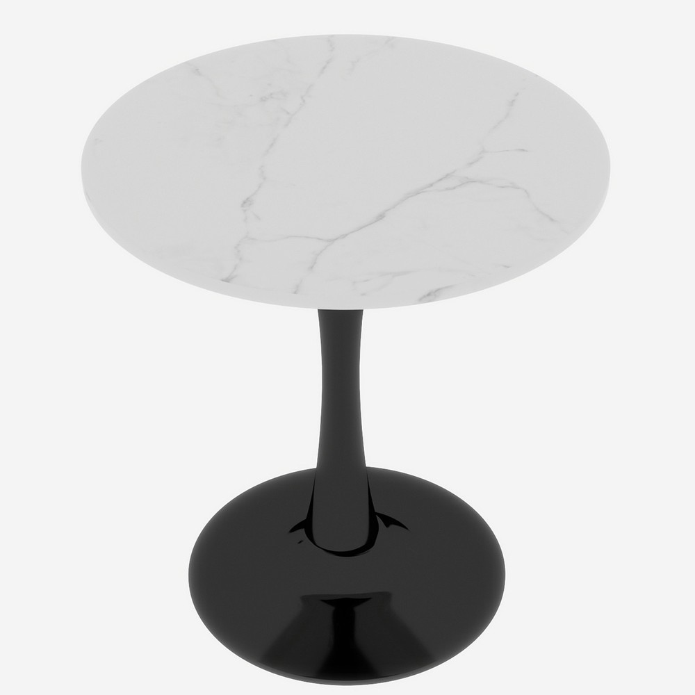 27.6-inch black coffee table, mid-century modern style dining table, accommoda