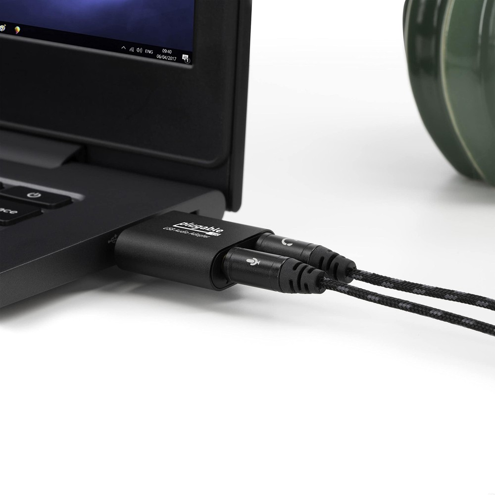 USB to Audio Jack Adapter for Headphones Microphone Speakers Windows Mac Linux