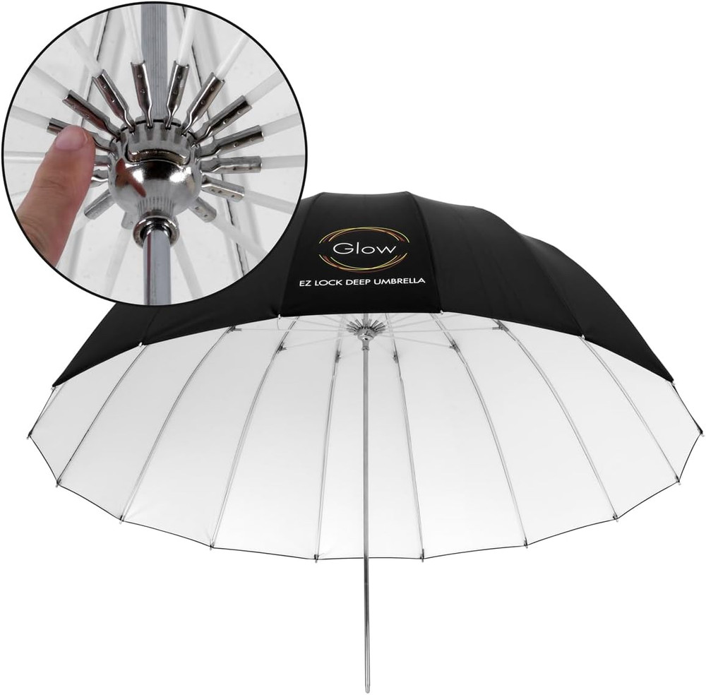 Easy Lock Medium Deep White Fiberglass Umbrella (41")