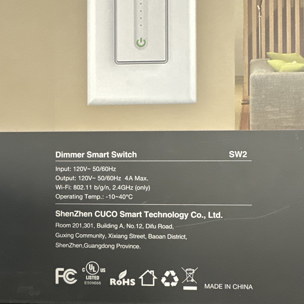 Smart Dimmer Switch GHomeSmart SW2 - 4 PACK