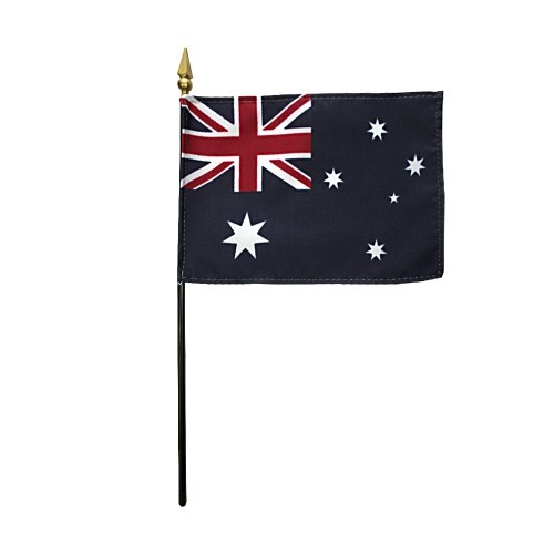 Australia Polyester Miniature Tabletop Desk Flag 4" x 6" (12 Pack)