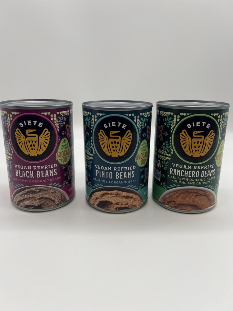 Siete Vegan Refried Beans Sampler – 16oz Cans – Assorted Flavors (3-Pack)
