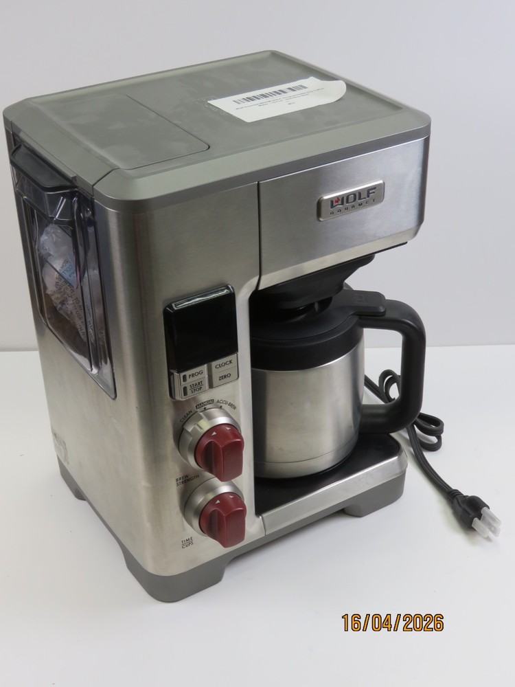 Wolf Gourmet Programable Coffee Maker WGCM100S Auto Drip System Red Knobs [G7]