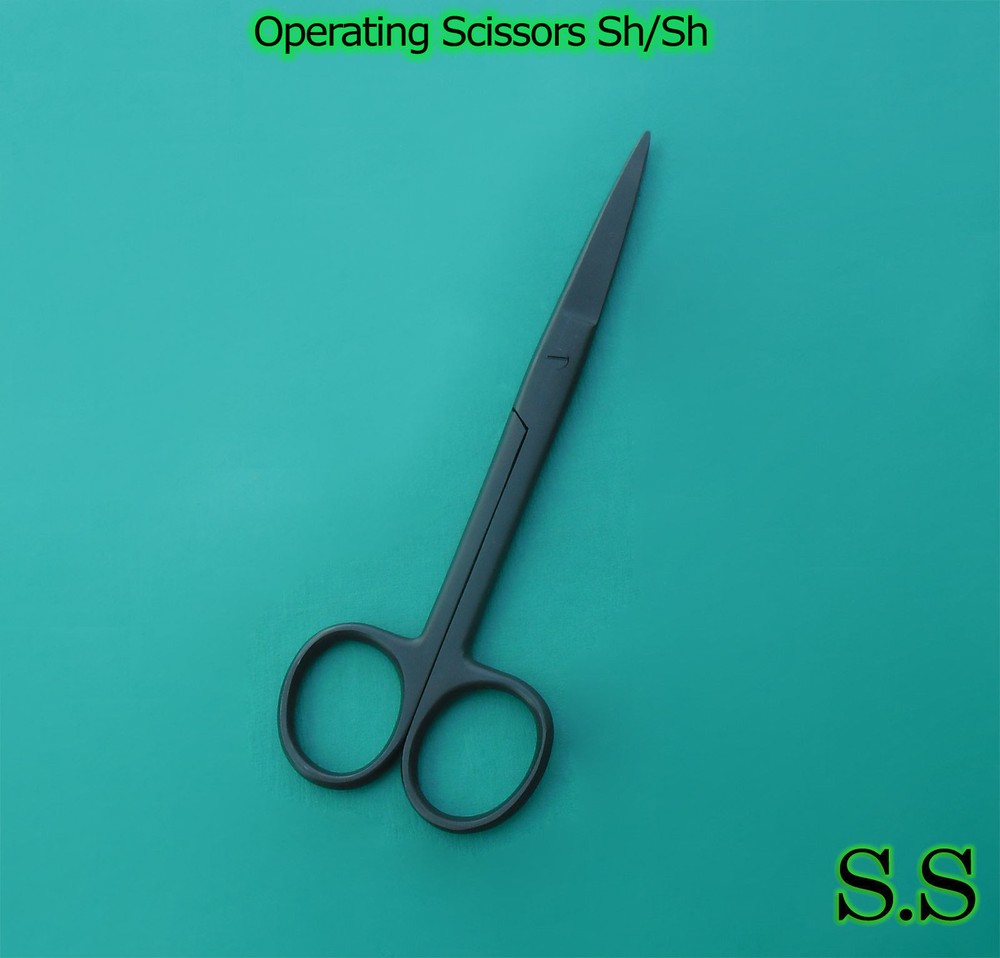 Operating Scissors Straight 5.5" Sharp-Sharp Black Coated Surgical Instruments
