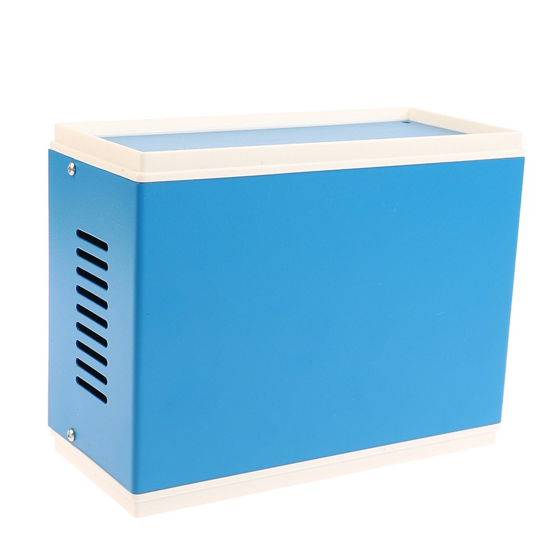 Blue Junction Box Metal Rectangle Electronic Project Case DIY Preventive Box