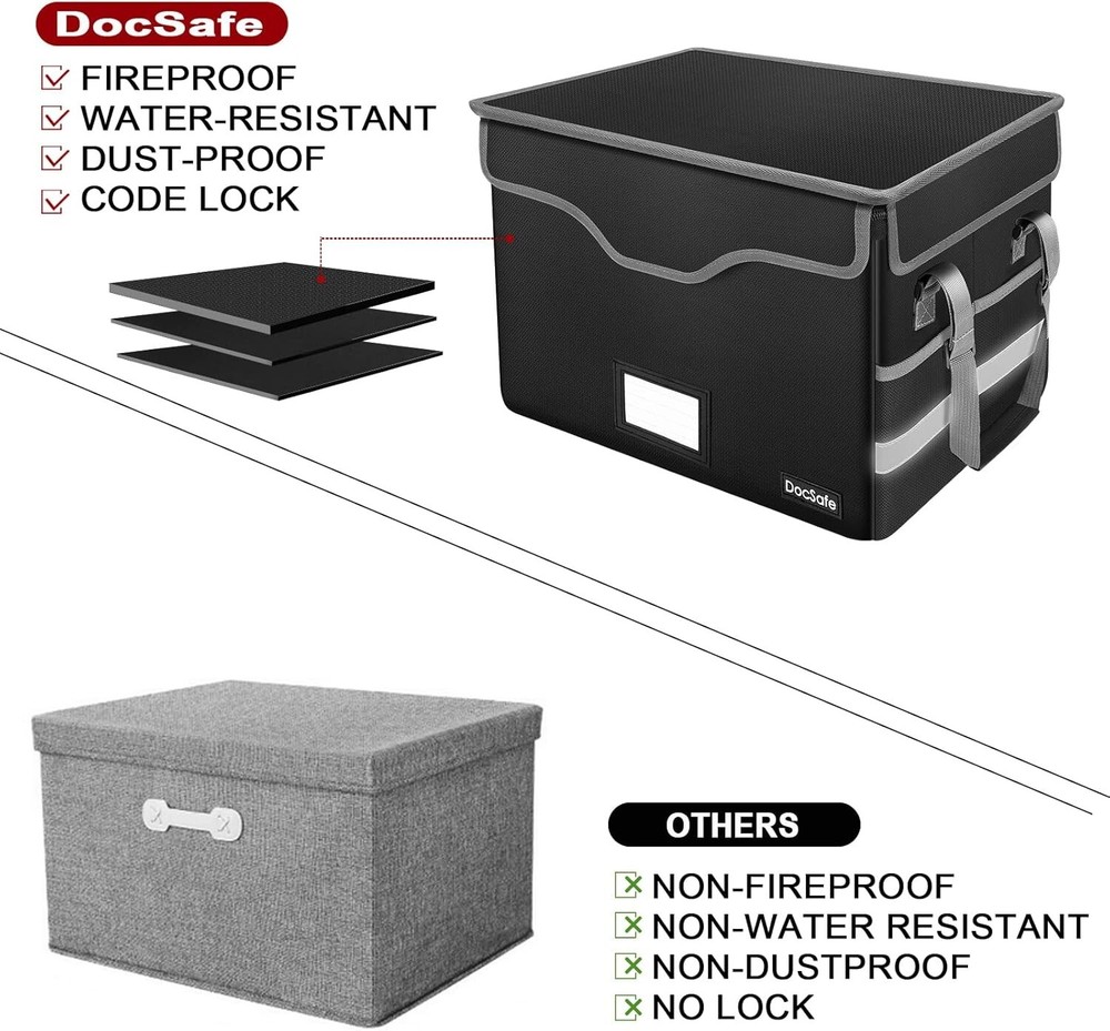 Waterproof and Dustproof Fiile Box with Lock - Collapsible Storage Solution