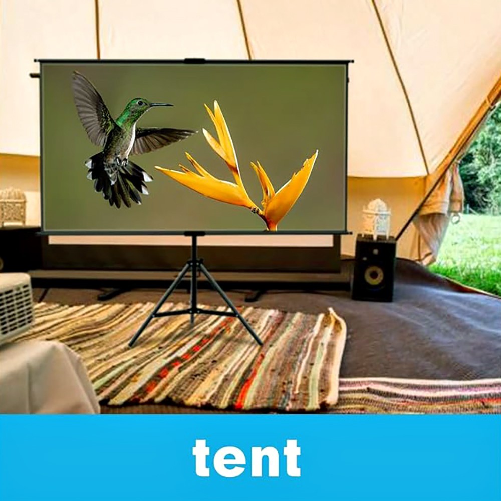 60" PORTABLE MOBILE PROJECTOR SCREEN TRIPOD STAND HEIGHT ADJUSTABLE CONFERENCE