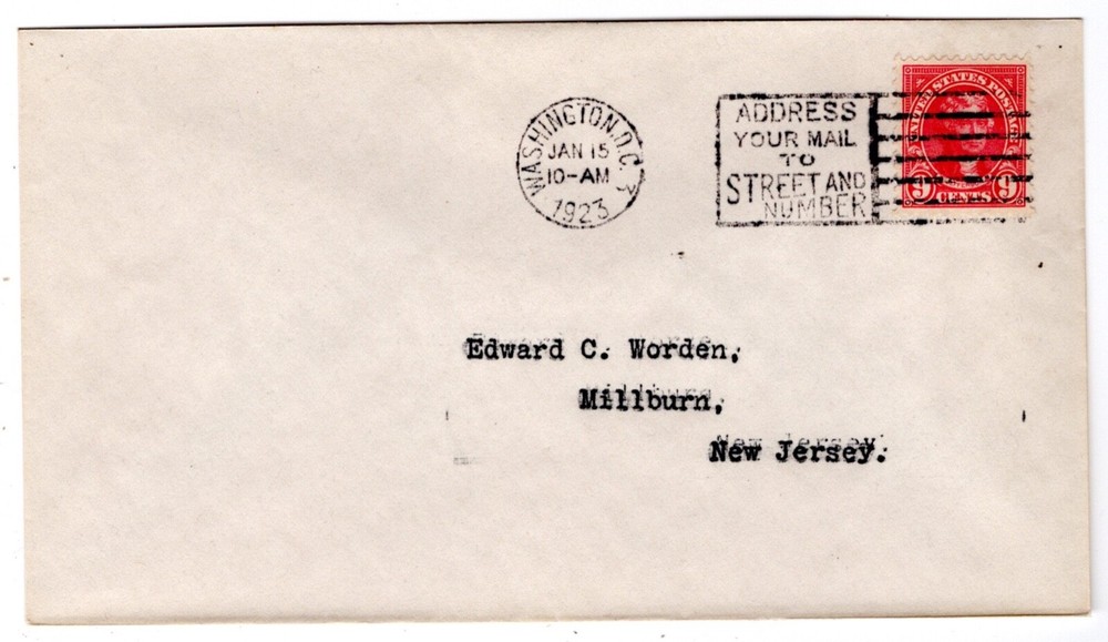#561 Thomas Jefferson 9c First Day Cover 1923 - Worden Washington DC