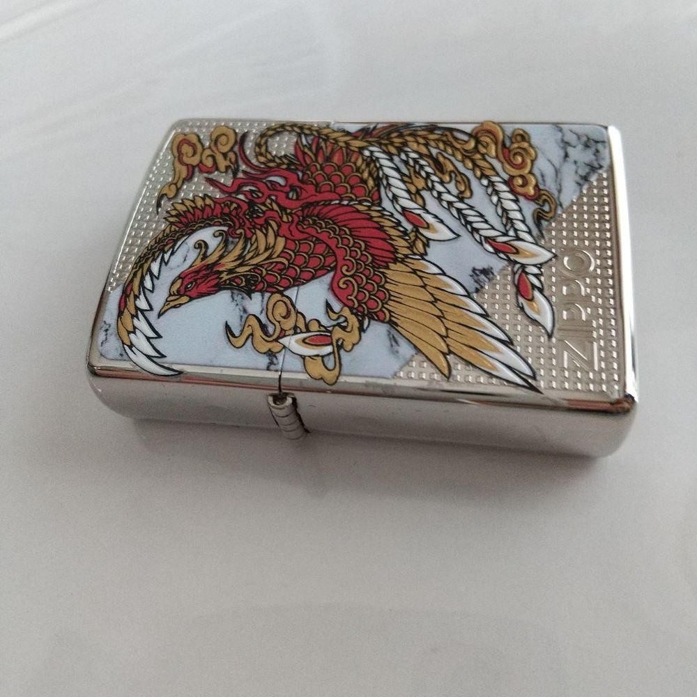 Zippo Customized Metal Phoenix Dot Marble White Lighter