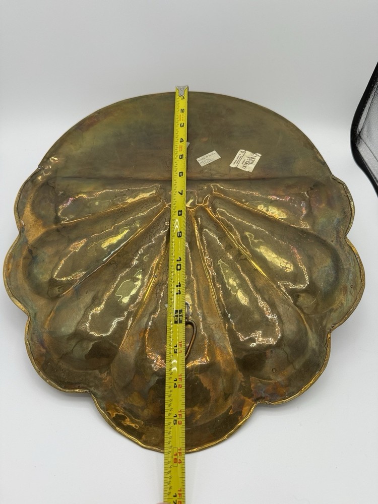 Vintage Solid Brass Scalloped Wall Pocket Planter MCM Decor