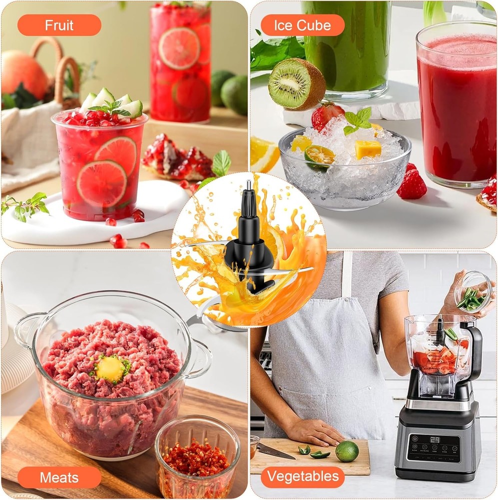 4-Blade Replacement for Ninja Blender 64oz(8Cup)72oz(9Cup) Food Processor Bowl,