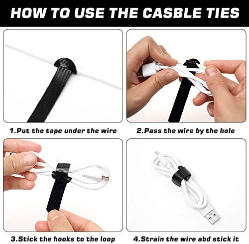 Reusable hook loop cable straps pack