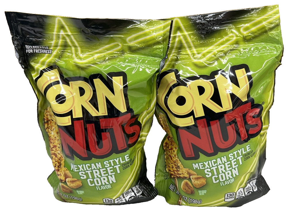 Corn Nuts Mexican Style Street Corn Crunchy Corn Kernels 7 oz (2 Pack)