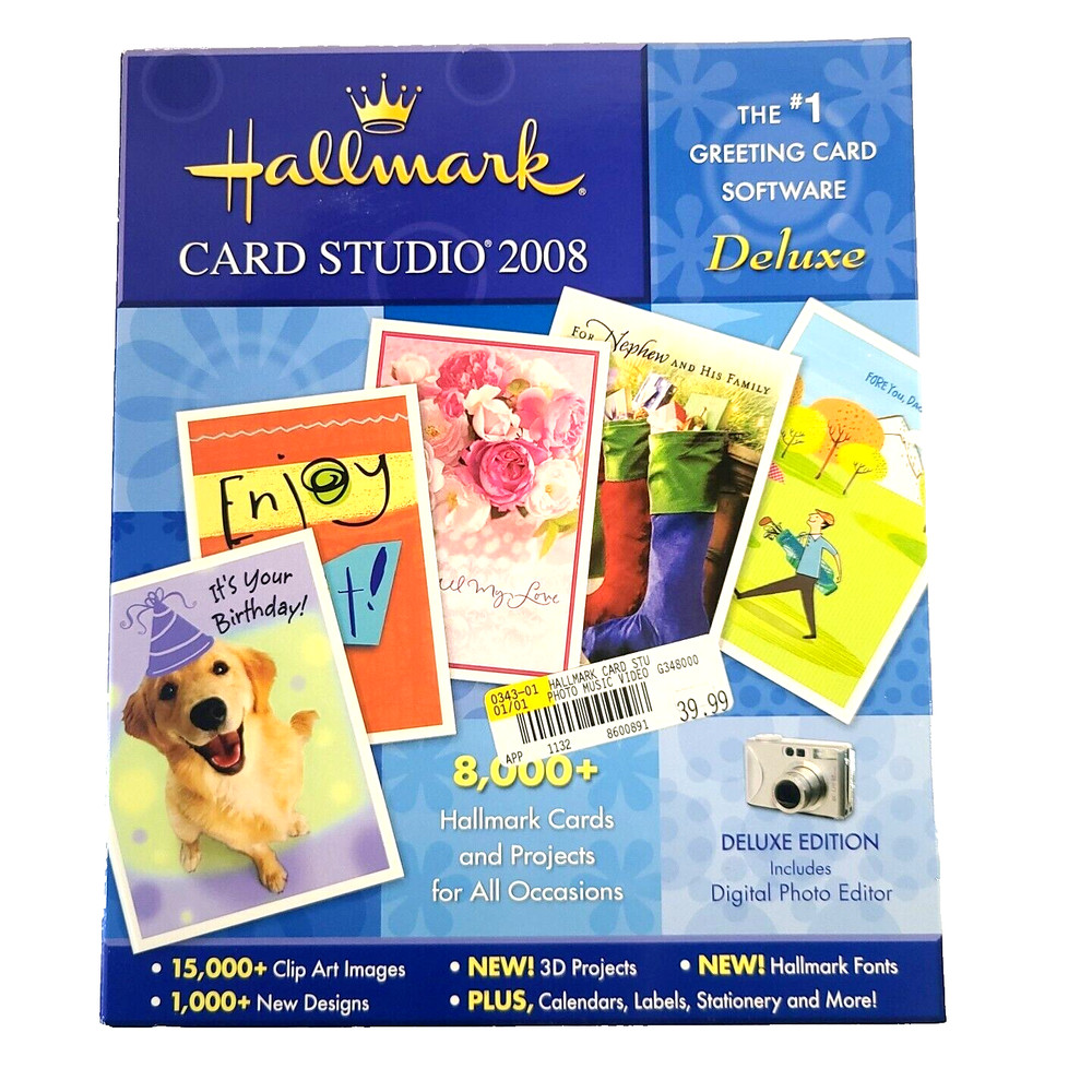 Hallmark Card Studio 2008 Deluxe - Greeting Card Computer Software on Windows CD