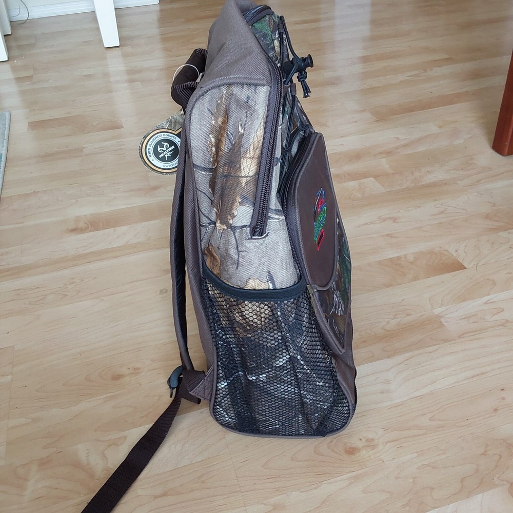 Real Tree pattern Backpack Pocket Camo/brown handle wipeable inside hiking READ