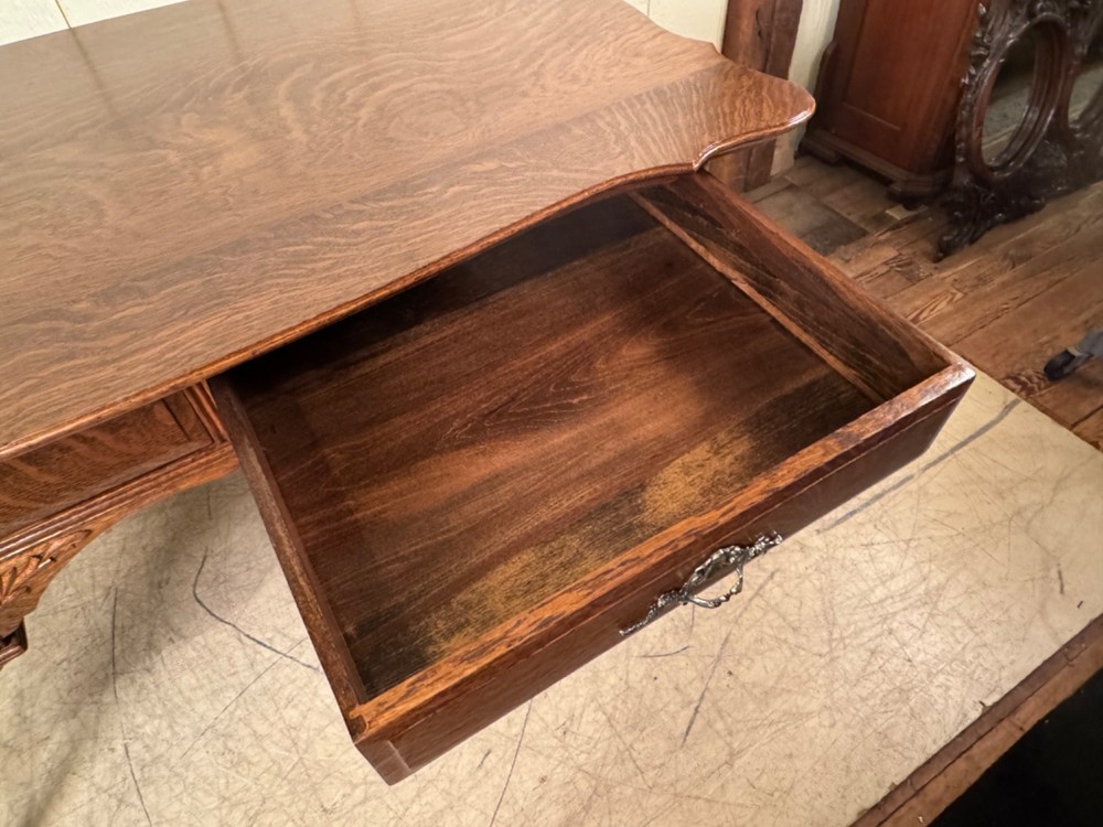 Antique Quarter-Sawn Oak Desk/Library Table