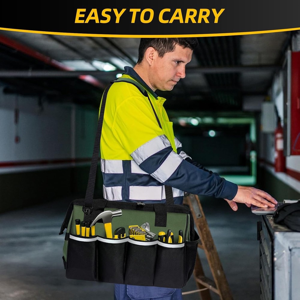 Tool Bag, Portable Tool Box Organizer Adjustable Shoulder Strap, Carry Tool Tote