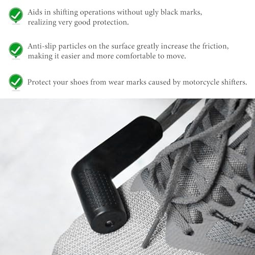 2PCS Motorcycle Rubber Gear Shift Lever Shoe Protector, Universal Anti Black