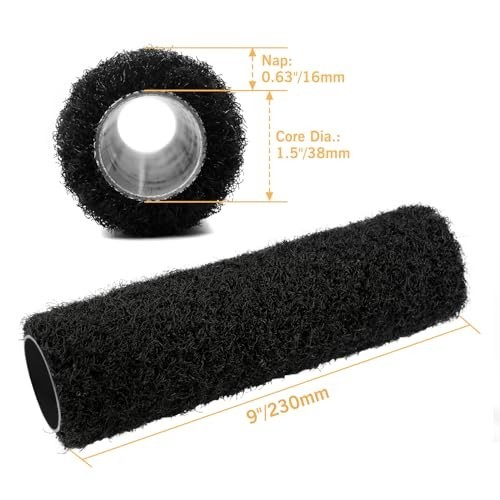 9" Drywall Compound Roller Set - Heavy Duty Texture Brush & 2 Roller Covers