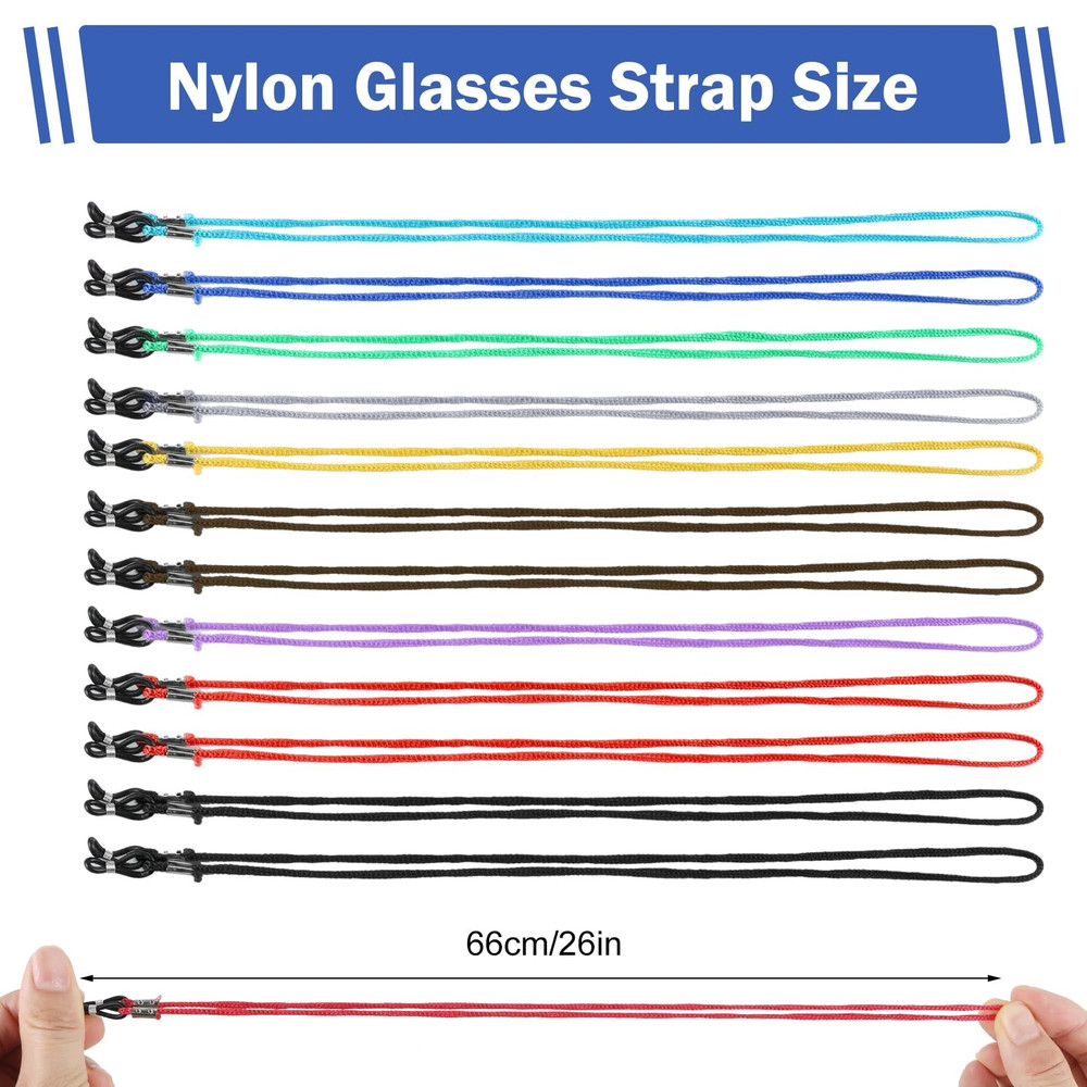 12 Pack Multicolored Eyeglasses Strap Eyewear Retainer Glasses Holder Strap