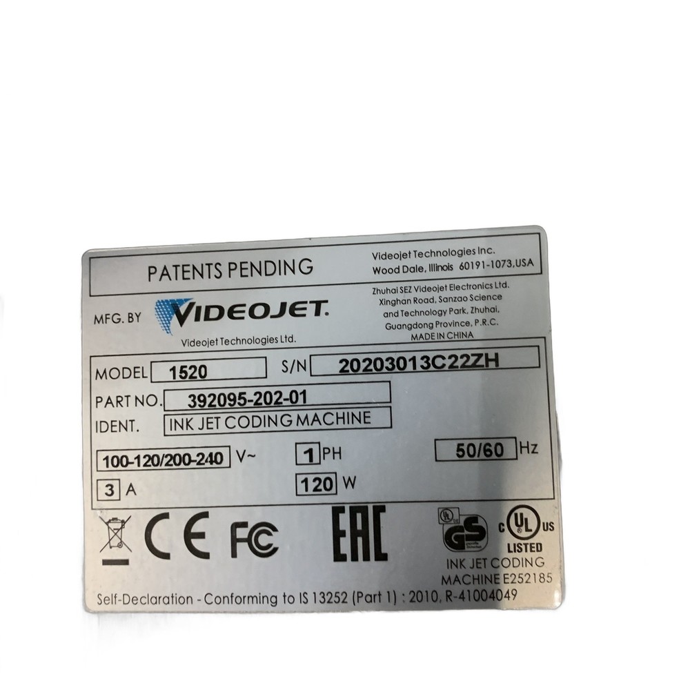 Video Jet 1520 Inkjet Coder + Laboratory Labeling System TubeWriter 360