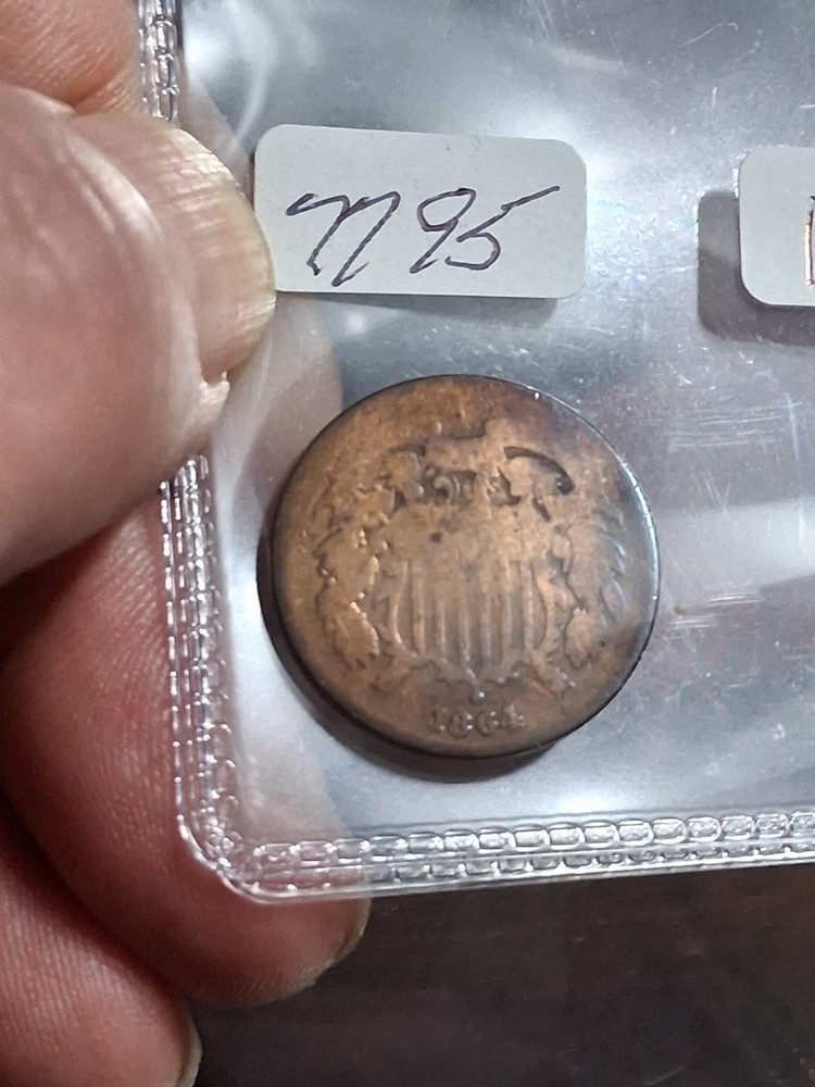 1864 2 CENT PIECE - PLEASE READ MY NOTES - 4 PICTURES - INTERESTING TONING !!!